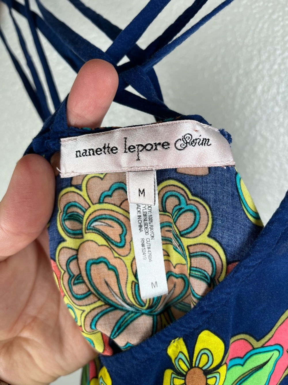 Nanette Lepore Utopia Multicolor Floral Print Crossback Swim Coverup Dress MD - Picture 7 of 9